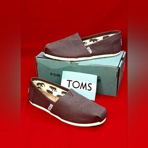 NEW Toms sz 6 ash canvas Classic Slip On shoes